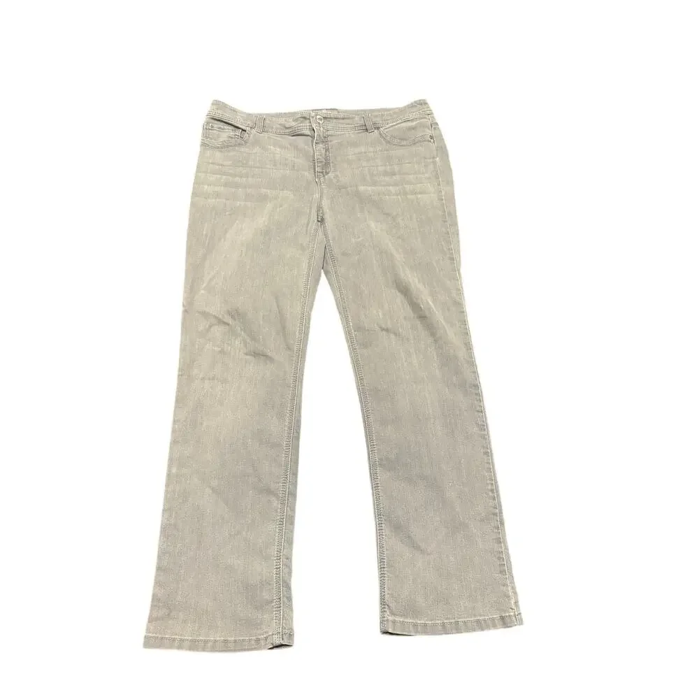 Chico's So Slimming Gray Straight Leg Mid-rise fit Denim Jeans Size 2 Short